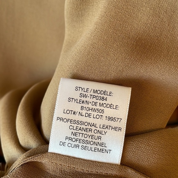 NWT Helmut Lang Asymmetrical Sleeve Silk Blouse in Camel sz S - Picture 15 of 15